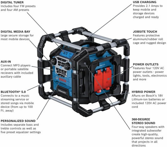 BOSCH GPB18V-5CN 18V Jobsite Radio